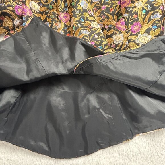 Vintage Endién Ltd. Womens Floral Brocade Jacket Size 8 Gold Double Breasted - Picture 6 of 9